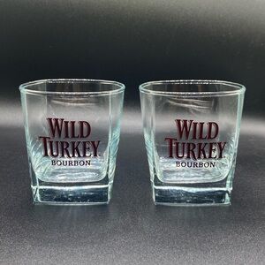 Set Of 2 Wild Turkey Bourbon Whiskey Drinking Glasses Barware